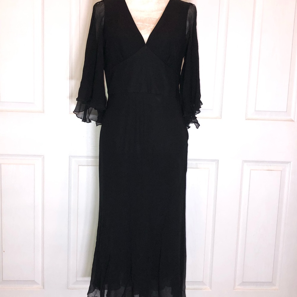 Tea length black dress